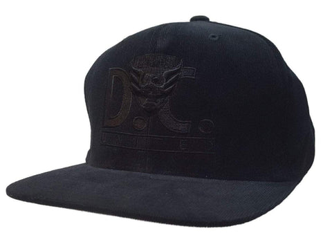 Dc United Mitchell & Ness schwarze Snapback-Mütze im Cord-Stil mit flachem Schirm – sportlich