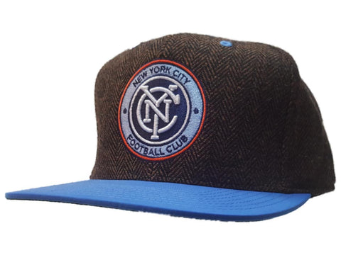 New york city fc mitchell & ness tweed estructurada gorra de visera plana ajustada 7 3/8 - sporting up