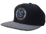 New York City FC Mitchell&Ness Black Furry Bill Fitted Flat Bill Hat Cap (7 3/8) - Sporting Up