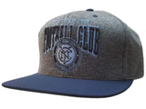 New York City FC Mitchell & Ness Gray Blue Structured Adj. Flat Bill Hat Cap - Sporting Up