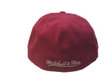 Cleveland cavaliers mitchell & ness casquette à bec plat ajustée rouge délavé (7 3/8) - faire du sport