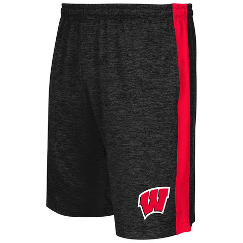 Shop Wisconsin Badgers Colosseum Charcoal Elastic Waistband Workout Basketball Shorts - Sporting Up