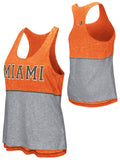 Miami Hurricanes Colosseum WOMEN Orange Gray Reversible Racerback Tank Top - Sporting Up