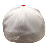 Mitchell & Ness White Red & Blue Hi Crown Fitted Flat Bill Hat Cap (7 3/8) - Sporting Up