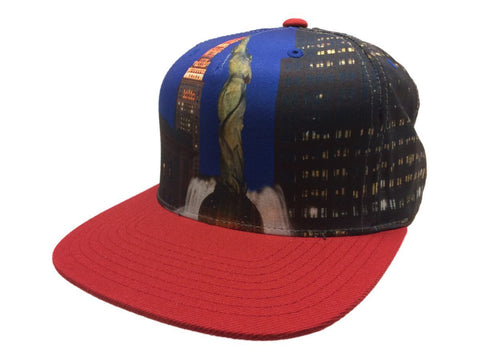 Mitchell & Ness City Scape Blue & Red Adjustable Snapback Flat Bill Hat Cap - Sporting Up