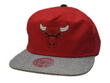 Chicago Bulls Mitchell & Ness Red Fitted Elastic Painter Style Flat Bill Hat Cap - Sporting Up