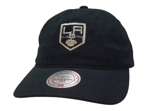 Shop Los Angeles Kings Mitchell & Ness Black Adj. Slouch Strapback Baseball Hat Cap - Sporting Up