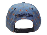 New York City FC Mitchell & Ness Blue Square Pattern Flat Bill Snapback Hat - Sporting Up