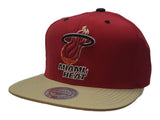 Miami Heat Mitchell & Ness Gray Fitted Flat Bill Hardwood Classics Hat (7 3/8) - Sporting Up