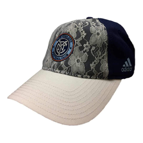 New York City FC Adidas Womens Lace Adj Structured Strapback Baseball Hat - Sporting Up