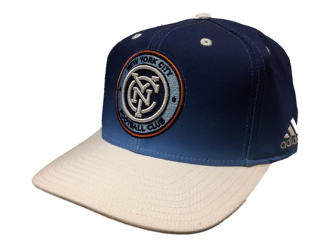 Shop New York City FC Adidas Blue Gradient Adj. Structured Snapback Flat Bill Hat - Sporting Up