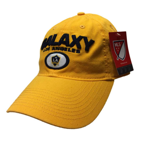 Shop Los Angeles Galaxy Adidas Yellow Adj. Relaxed Slouch Strapback Baseball Hat - Sporting Up