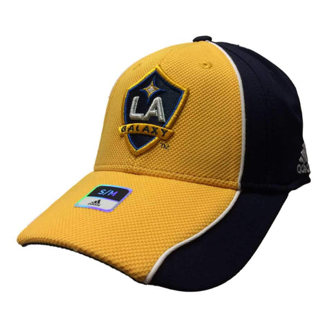 Shop Los Angeles Galaxy Adidas FitMax70 Navy Yellow Structured Fitted Baseball Hat - Sporting Up