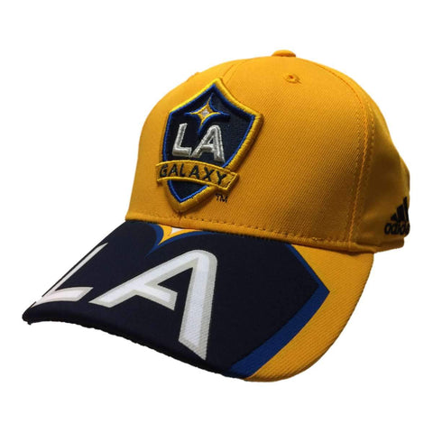 Shop Los Angeles Galaxy Adidas Yellow Large Logo Structured Snapback Baseball Hat - Sporting Up