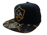 Los Angeles Galaxy Adidas Navy Gradient Logo Structured Snapback Flat Bill Hat - Sporting Up