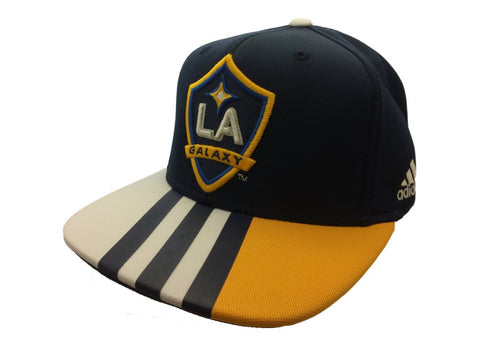 Los Angeles Galaxy Adidas Navy Adjustable Structured Snapback Flat Bill Hat Cap - Sporting Up