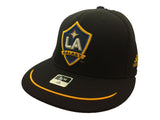 Los Angeles Galaxy Adidas FitMax 70 Black Structured Fitted Flat Bill Hat (S/M) - Sporting Up