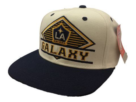 Los Angeles Galaxy Adidas White & Navy Adj. Structured Snapback Hat Cap - Sporting Up