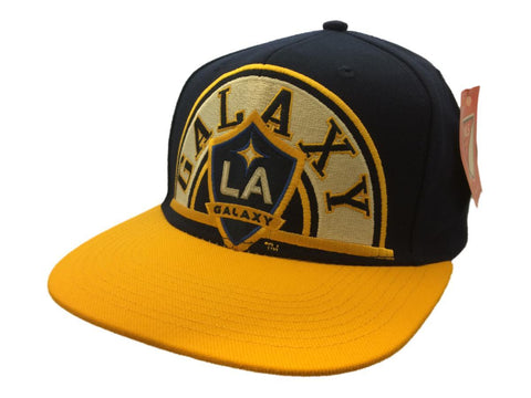 Los Angeles Galaxy Adidas Navy & Yellow Structured Snapback Flat Bill Hat Cap - Sporting Up