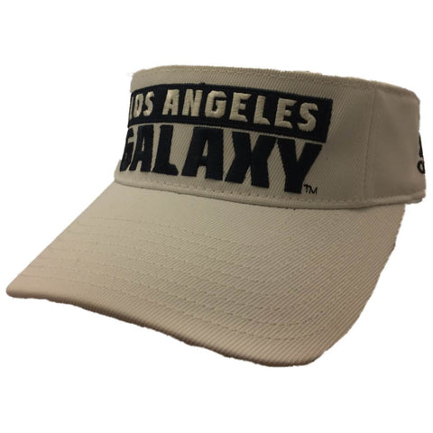 Los Angeles Galaxy Adidas White Adjustable Strapback Golf Visor Hat Cap - Sporting Up