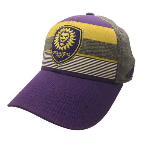 Orlando City SC Adidas Tri-Colored Striped Structured Baseball Hat Cap (S/M) - Sporting Up