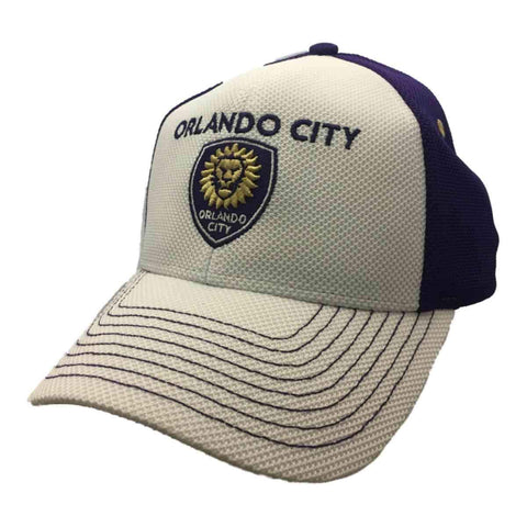 Shop Orlando City SC Adidas White Purple Structured Adjustable Baseball Hat Cap - Sporting Up