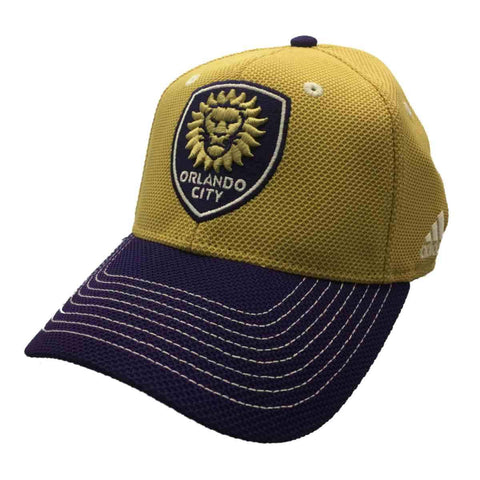 Orlando City SC Adidas SuperFlex Yellow Purple Structured Baseball Hat Cap (S/M) - Sporting Up