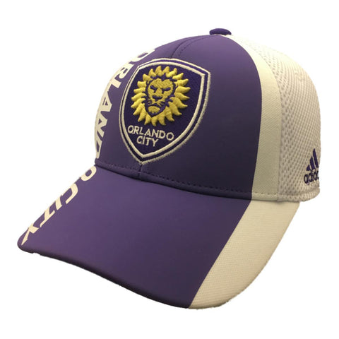 Orlando City SC Adidas FitMax 70 White and Purple Fitted Baseball Hat Cap (S/M) - Sporting Up