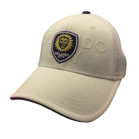 Orlando City SC Adidas FitMax 70 White Structured Fitted Baseball Hat Cap (S/M) - Sporting Up