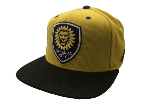 Shop Orlando City SC Adidas Gold Padded Bill Adjustable Snapback Flat Bill Hat Cap - Sporting Up