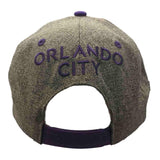 Orlando City SC Adidas Gray Purple Structured Fitted Flat Bill Snapback Hat Cap - Sporting Up
