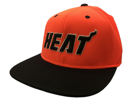 Shop Miami Heat Adidas Neon Orange Adjustable Structured Snapback Flat Bill Hat Cap - Sporting Up