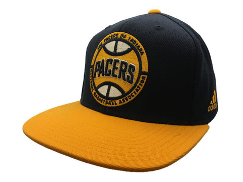Indiana Pacers adidas Navy & Yellow Adj Structured Snapback Flat Bill Hat Cap – sportlich