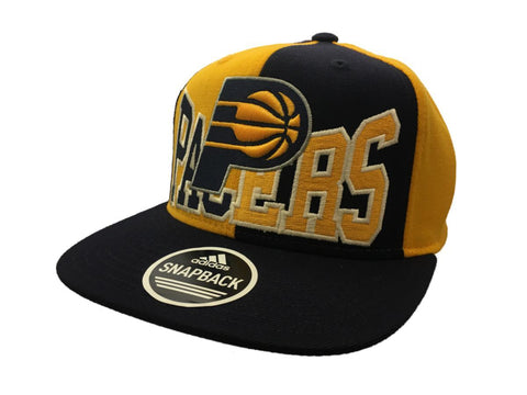 Shop Indiana Pacers Adidas Navy Yellow Panel Structured Snapback Flat Bill Hat Cap - Sporting Up