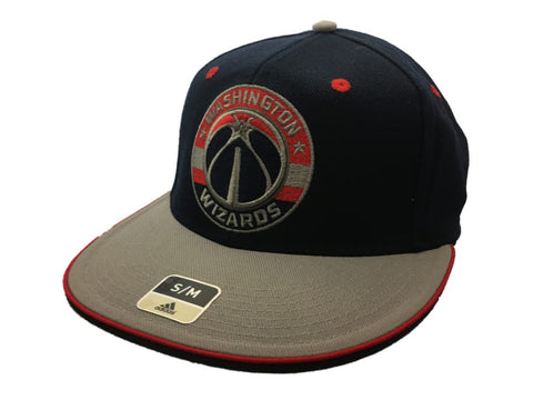 Washington Wizards Adidas SuperFlex Navy Fitted Rounded Flat Bill Hat Cap (S/M) - Sporting Up