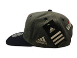 Washington Wizards Adidas Gray Navy Adj Structured Snapback Flat Bill Hat Cap - Sporting Up