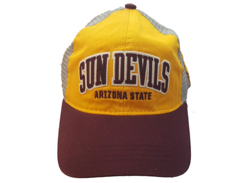 Arizona State Sun Devils Adidas Yellow Maroon Mesh Adj. Relaxed Baseball Hat Cap - Sporting Up