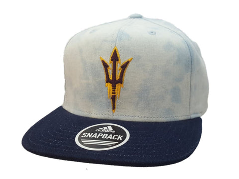 Arizona State Sun Devils adidas Acid Wash Denim Snapback Flat Bill Hat Cap – sportlich
