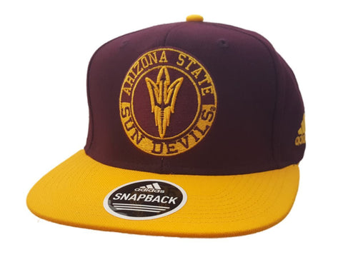 Shop Arizona State Sun Devils Adidas Maroon Yellow Adj. Snapback Flat Bill Hat Cap - Sporting Up