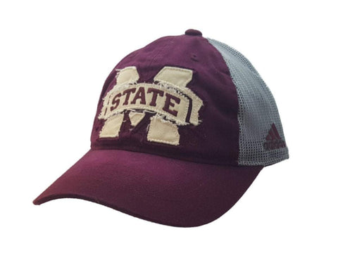 Shop Mississippi State Bulldogs Adidas Faded Maroon Mesh Snapback Baseball Hat Cap - Sporting Up