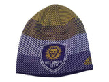 Orlando City SC Adidas Patterned Team Color Acrylic Knit Skull Beanie Hat Cap - Sporting Up