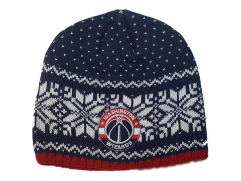 Shop Washington Wizards Adidas Snowflake Pattern Thick Knit Skull Beanie Hat Cap - Sporting Up