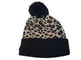 Washington Wizards Adidas Leopard Print Acrylic Knit Cuffed Beanie Hat Cap Poof - Sporting Up