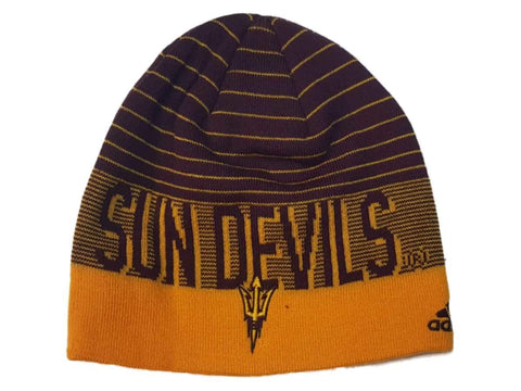 Arizona state sun devils adidas rayado acrílico tejido calavera beanie hat cap - sporting up