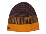 Arizona State Sun Devils Adidas Striped Acrylic Knit Skull Beanie Hat Cap - Sporting Up