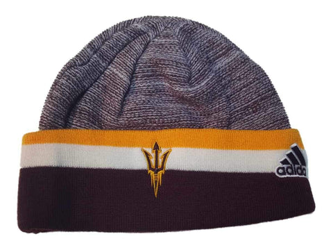 Arizona State Sun Devils adidas jeunesse acrylique tricot revers crâne bonnet chapeau casquette - sporting up