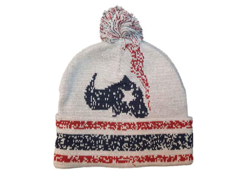 Shop Houston Texans Reebok YOUTH Red White Blue Acrylic Beanie Hat Cap with Poof - Sporting Up