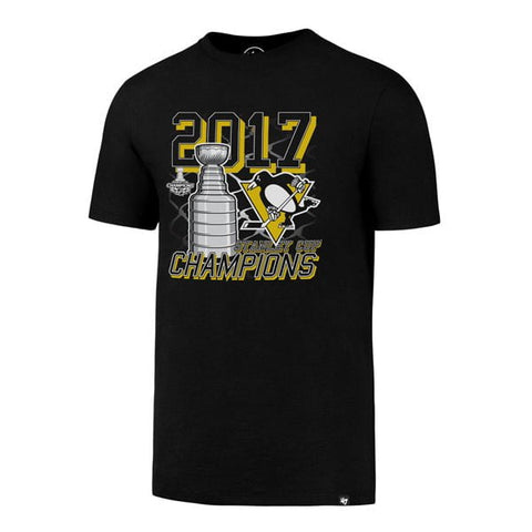 Pittsburgh penguins 47 brand 2017 stanley cup champions trophy svart t-shirt - sportig