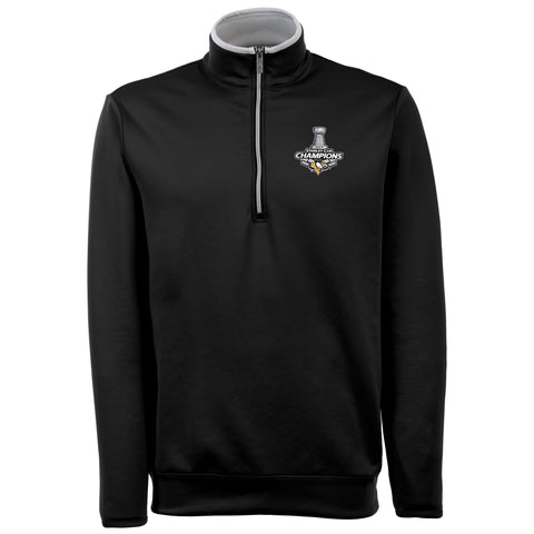 Shop Pittsburgh Penguins Antigua 2017 Stanley Cup Champions 1/4 Zip Black Pullover - Sporting Up