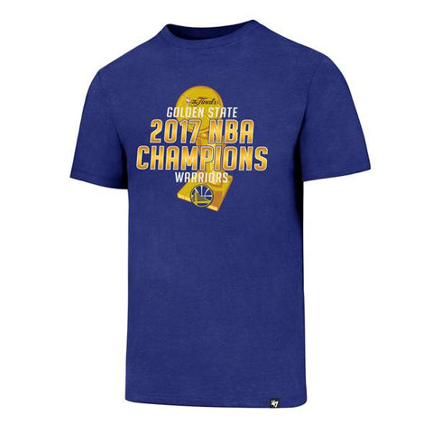 Golden state warriors 47 brand 2017 finals champions trophy blå t-shirt - sportigt